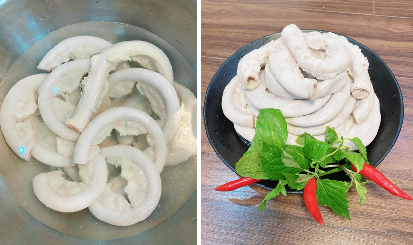 Lòng non tươi có màu hồng nhạt 